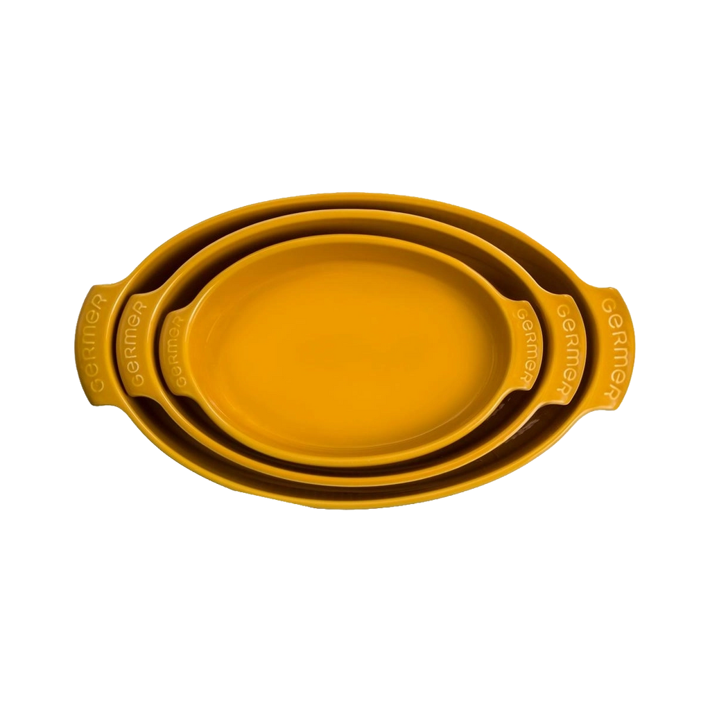 Travessa Refratária Oval M 32,5 cm Amarela 1,8 L