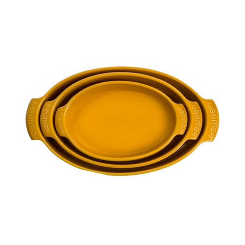 Travessa Refratária Oval M 32,5 cm Amarela 1,8 L